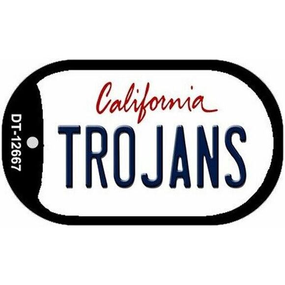 NCAA USC Trojans Dog Tag Necklace Metal Basketball California  So Cal - Picture 1 of 3